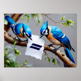 Blue Jays Contemplating Poster