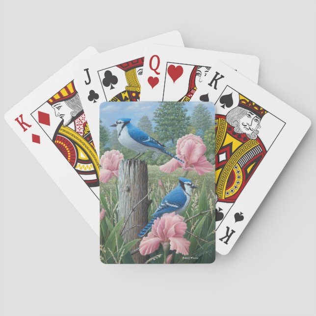 Blue Jays som leker kort Spelkort (Baksidan)