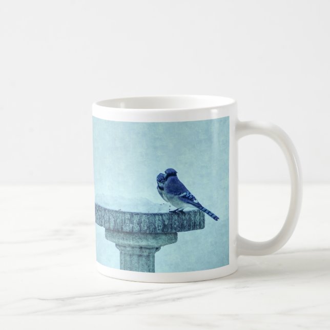 Blue Jays Winter Matande Painterly Coffee Mugg (Höger)