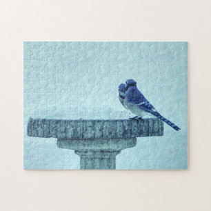 Blue Jays Winter Matande Painterly Puzzle Pussel