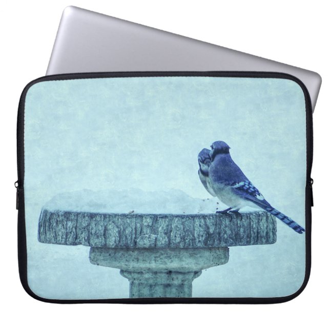 Blue Jays Winter Matar Painterly Laptop Fodral (Framsidan)