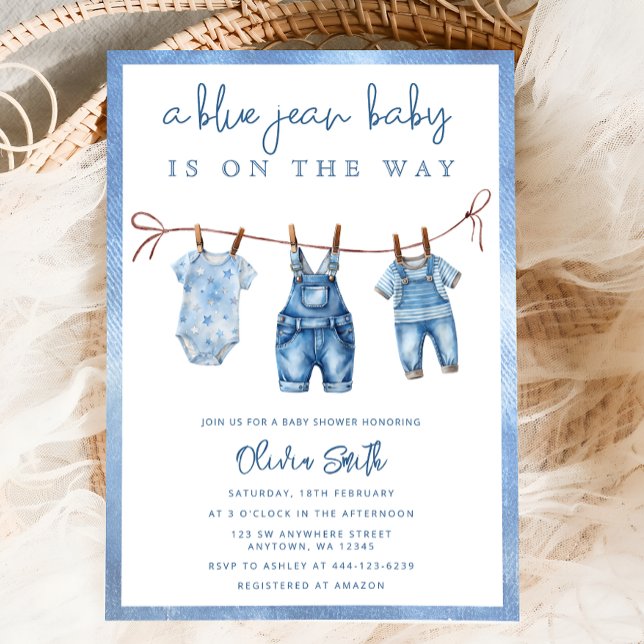 Blue Jean Baby är på samma sätt som Denim Boy Show Inbjudningar (Skapare uppladdad)