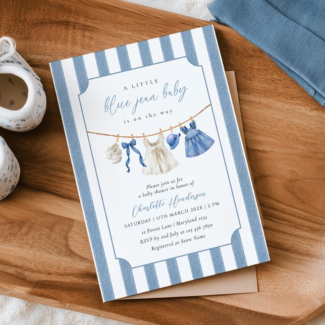 Blue Jean Baby Baby Shower Invitation Inbjudningar (Skapare uppladdad)