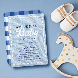 Blue Jean Baby Boy Baby Shower Inbjudningar