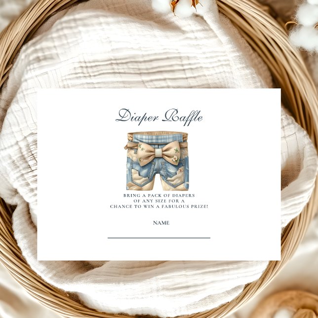 Blue Jean Baby Denim Baby Shower Diapper Raffle Tilläggskort (Skapare uppladdad)