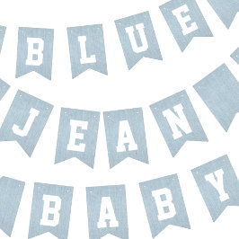 Blue Jean Baby Denim Baby Shower Vimplar