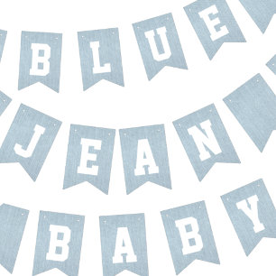 Blue Jean Baby Denim Baby Shower Vimplar