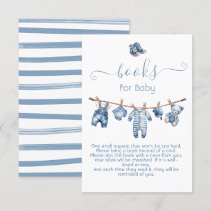 Blue Jean Baby Denim Bokar för Baby Inbjudningar