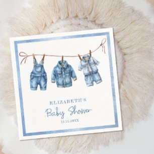 Blue Jean Baby Denim Boy Shower Pappersservett