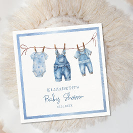 Blue Jean Baby Denim Boy Shower Pappersservett