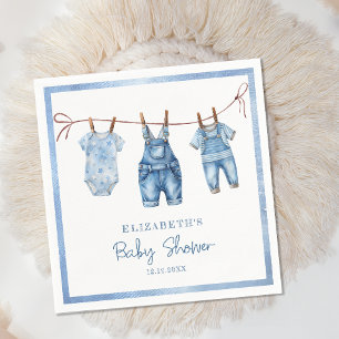 Blue Jean Baby Denim Boy Shower Pappersservett