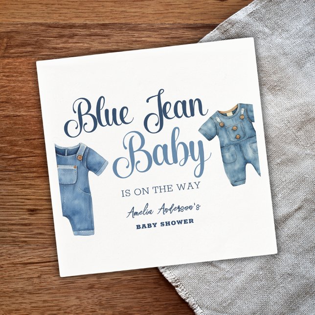 Blue Jean Baby Denim Boy Shower Pappersservett (Skapare uppladdad)