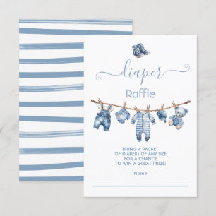 Blue Jean Baby Denim Diaper Raffle Inbjudningar