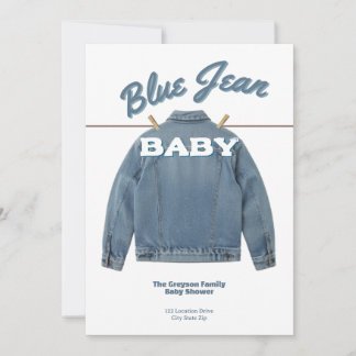 Blue Jean Baby - Denim Duschanpassning Anpassad In Inbjudningar