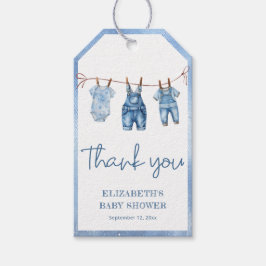 Blue Jean Baby Denim Modern Baby Shower Tack Presentetikett