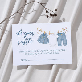 Blue Jean Baby Diaper Raffle Baby Shower Tilläggskort