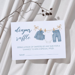 Blue Jean Baby Diaper Raffle Baby Shower Tilläggskort