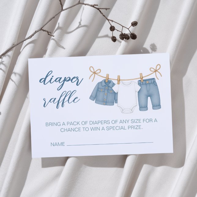 Blue Jean Baby Diaper Raffle Baby Shower Tilläggskort (Skapare uppladdad)