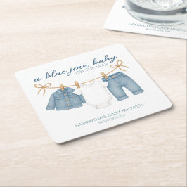Blue Jean Baby på babyskusen Underlägg Papper Kvadrat