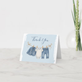 Blue Jean Baby Shower Baby Outfit Tack Kort