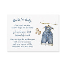 Blue Jean Baby Shower Bokar för Baby Card