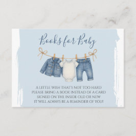 Blue Jean Baby Shower Bokar för Baby Tilläggskort