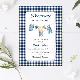 Blue Jean Baby Shower Boy Inbjudningar