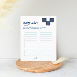 Blue Jean Baby Shower Game | ABC-enheter i baby
