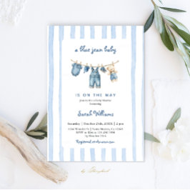 Blue Jean Baby Shower Inbjudningar