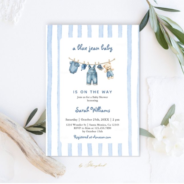 Blue Jean Baby Shower Inbjudningar (Skapare uppladdad)