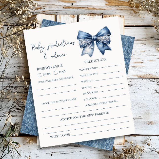 Blue Jean Baby Shower Predications & Advice Lakan (Skapare uppladdad)