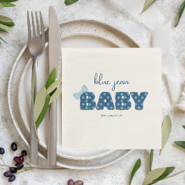 Blue Jean Baby Shower Tableware | Denim Party Pappersservett