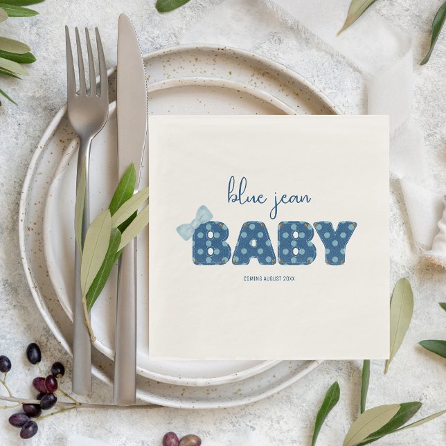 Blue Jean Baby Shower Tableware | Denim Party Pappersservett (Skapare uppladdad)