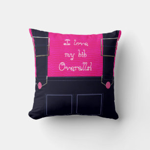 Blue Jean Bib Overalls PILLOW Kudde