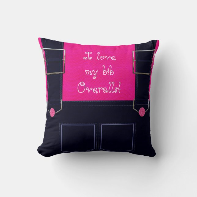 Blue Jean Bib Overalls PILLOW Kudde (Framsida)