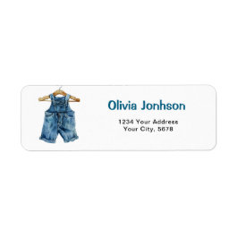 Blue Jean Bokar för Baby Adress Returadress Etikett