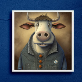 Blue Jean Bovine - Lusande ko i en Poster kostym