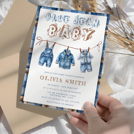 Blue Jean Boy Baby Shower Inbjudningar