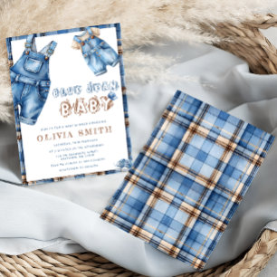 Blue Jean Boy Baby Shower Inbjudningar