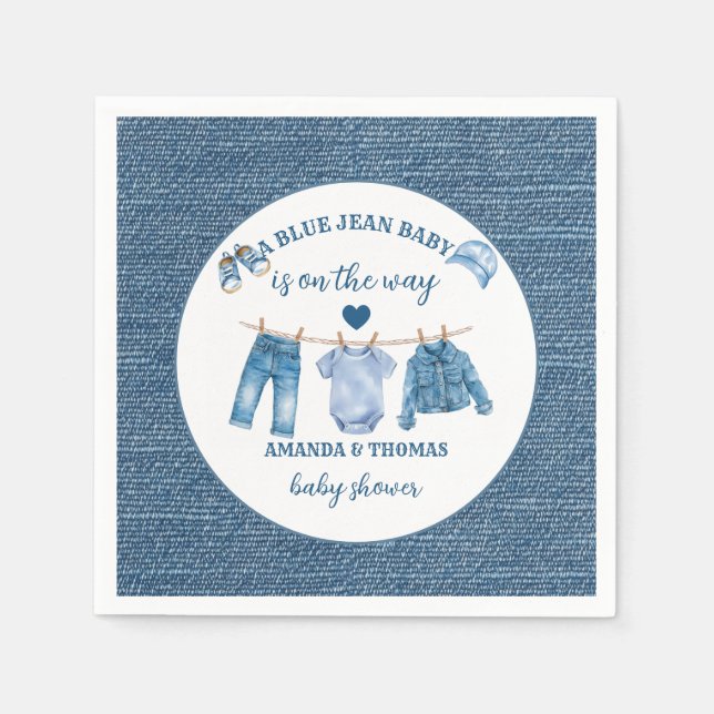 Blue Jean Boy Baby Shower  Pappersservett (Framsidan)