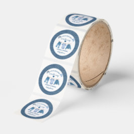 Blue Jean Boy Baby Shower  Runt Klistermärke