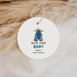 Blue Jean Boy Western Baby Shower Gåvor Etiketter