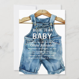 Blue Jean Boy Western Baby Shower Inbjudningar