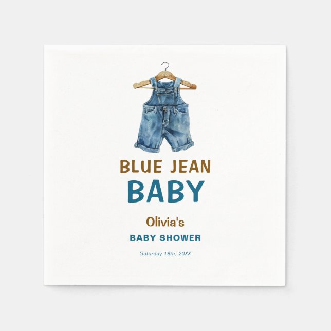 Blue Jean Boy Western Baby Shower Pappersservett (Framsidan)