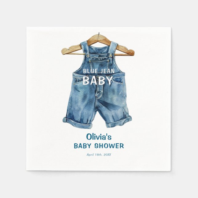 Blue Jean Boy Western Baby Shower Pappersservett (Framsidan)