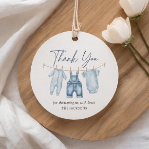 Blue Jean Denim Baby Shower Gåvor Etiketter