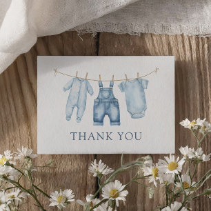 Blue Jean Denim Baby Shower Tack Kort