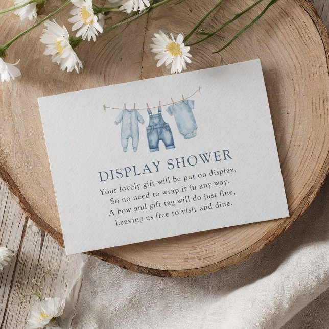 Blue Jean Denim Baby Shower Visning Shower Tilläggskort (Skapare uppladdad)