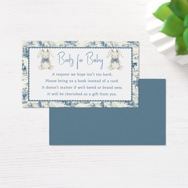 Blue Jean Denim Books For Baby Boy Enclosure Card Visitkort (Skivbord)