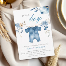 Blue Jean Denim Clothes Boy Shower